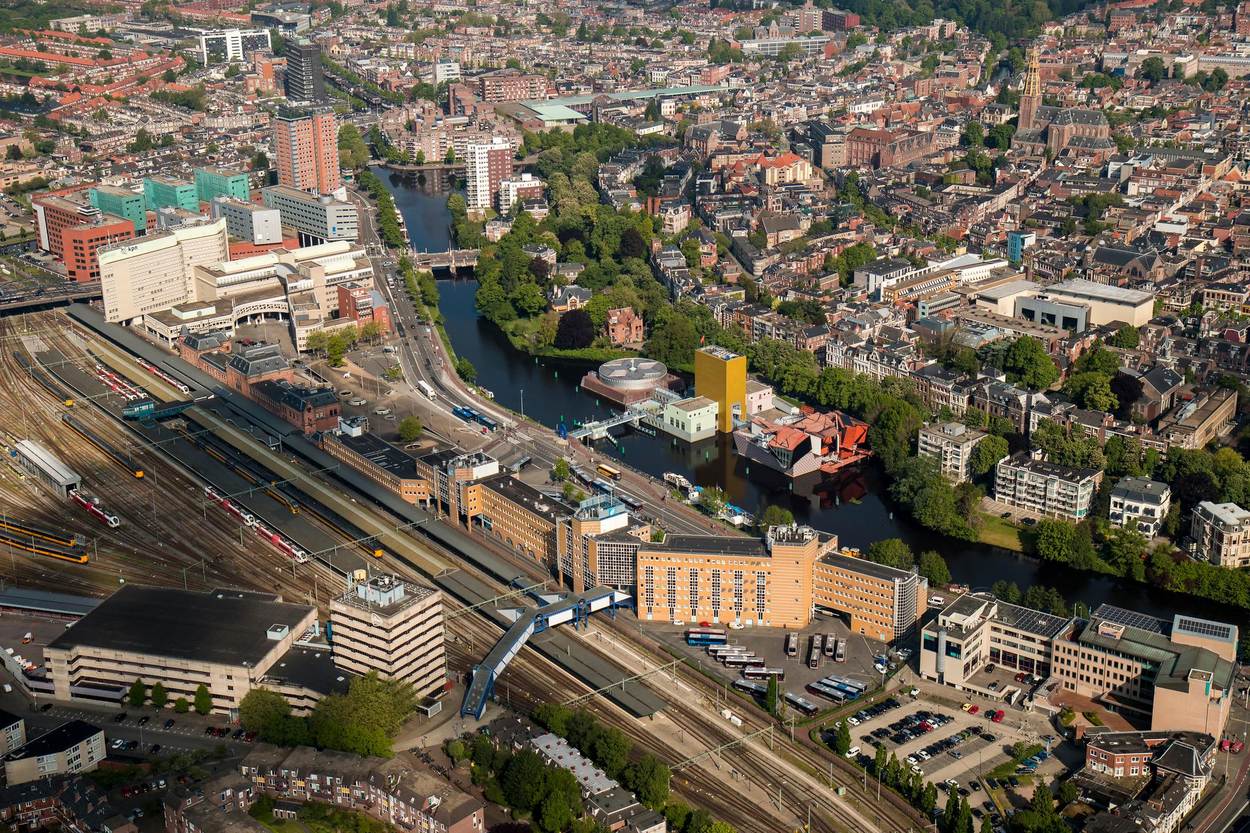 Luchtfoto van de stad Groningen